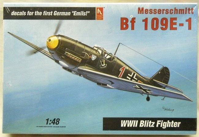 Hobby Craft 1/48 Messerschmitt Bf-109 E-1 - Luftwaffe JG132 and JG77, HC1564 plastic model kit